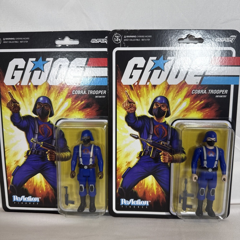 2 Pack! Super7 G.I. Joe Cobra Trooper Infantry 3.75" ReAction